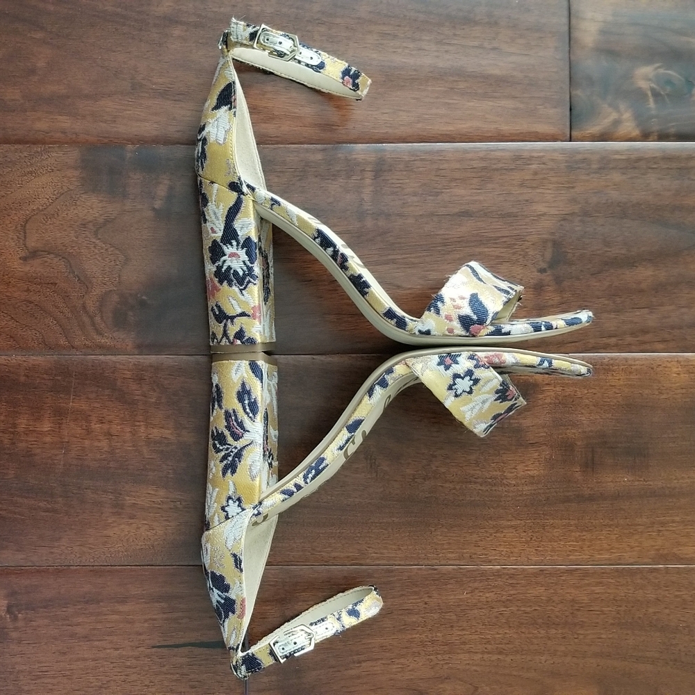 Sam Edelman Yellow and Blue Floral Sandals - Picture 4 of 9